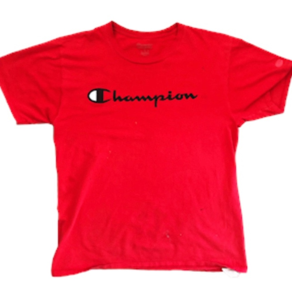 Red Champion shirt Adult Medium Size